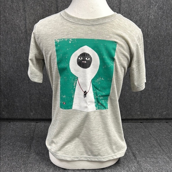 Montbel Other - Mont-bell Gray and Green Short Sleeve Tee with Graphic Design